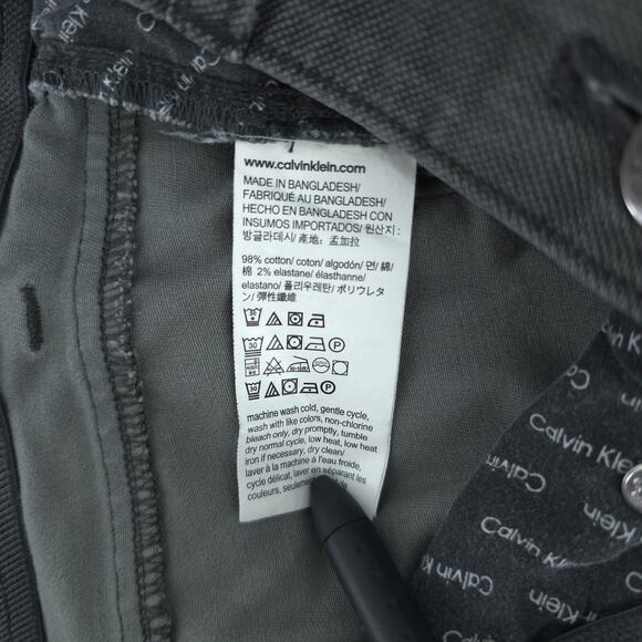 Calvin Klein Men 34X29 Gray Pull On Elastic Waist Stretchy Denim Straight Jean - Picture 12 of 16